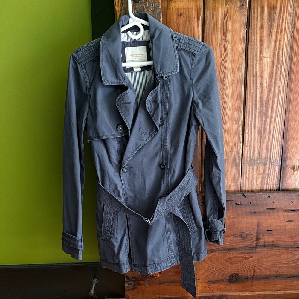 American Eagle Women's Gray Trench Coat